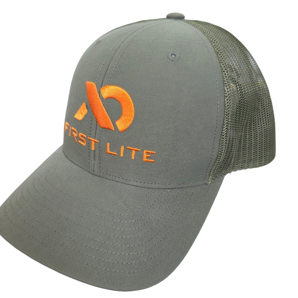 First Lite Olive Green Trucker Hat Mesh Snapback Hunting Fishing Outdoor Cap